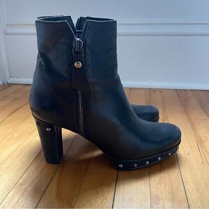 Stewart Weitzman Mid-Rise Studded Black Boots